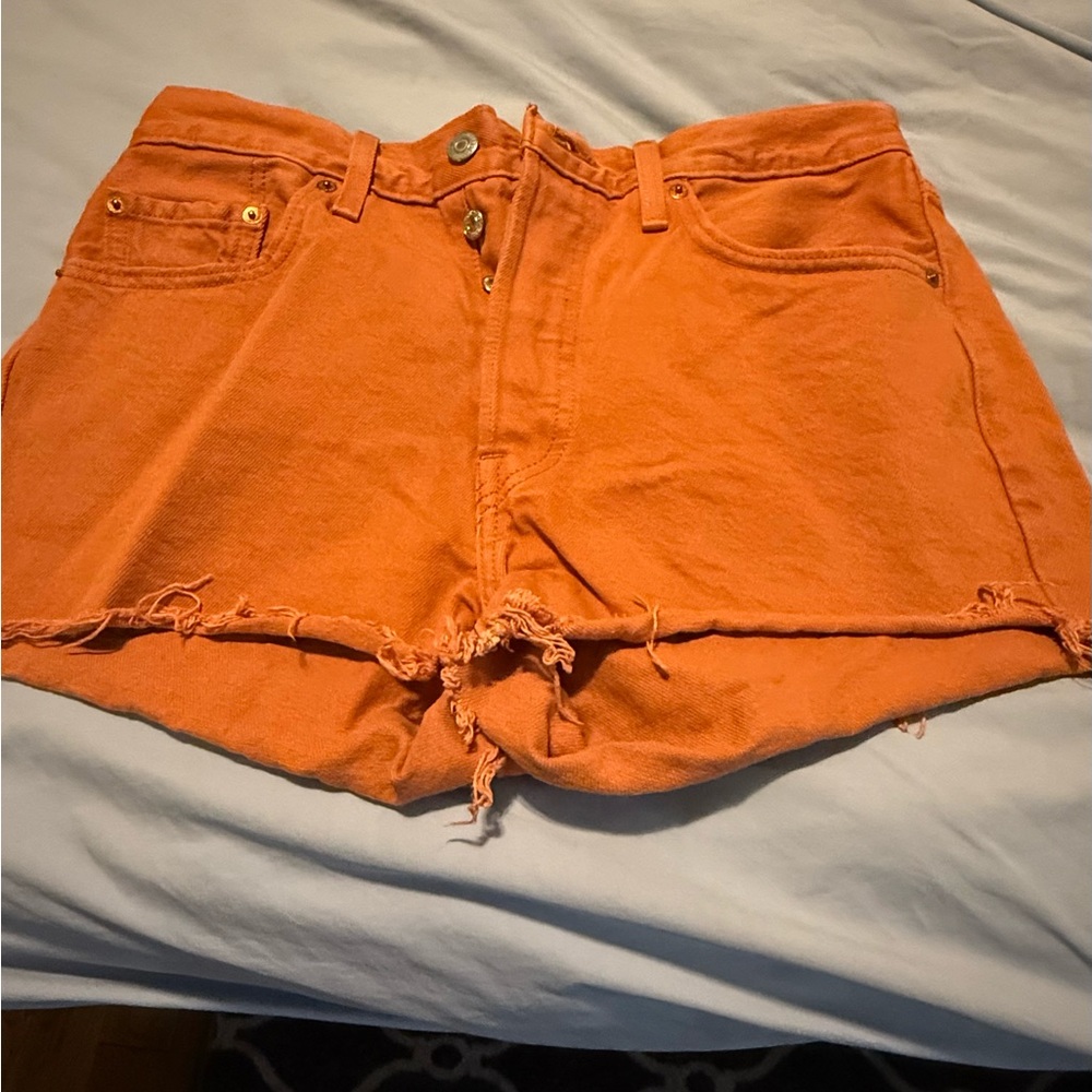 Orange Denim Women's Shorts